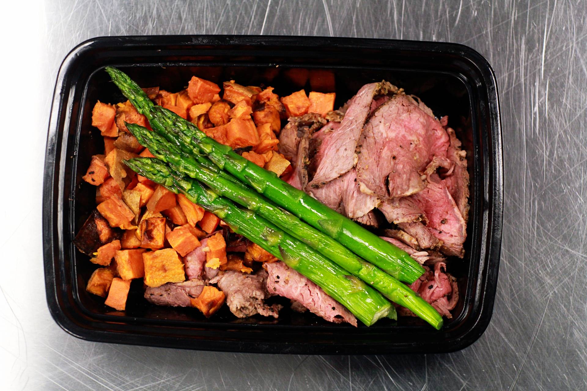 Smoked Tri-Tip with Sweet Potatoes & Asparagus