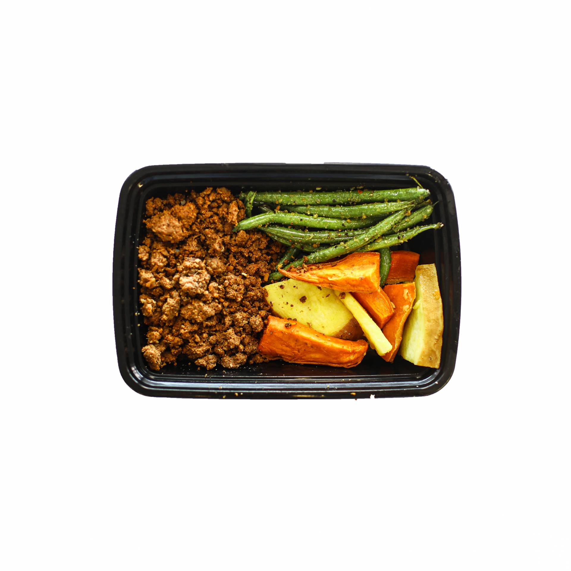 Ground Bison with Sweet Potatoes & Green Beans