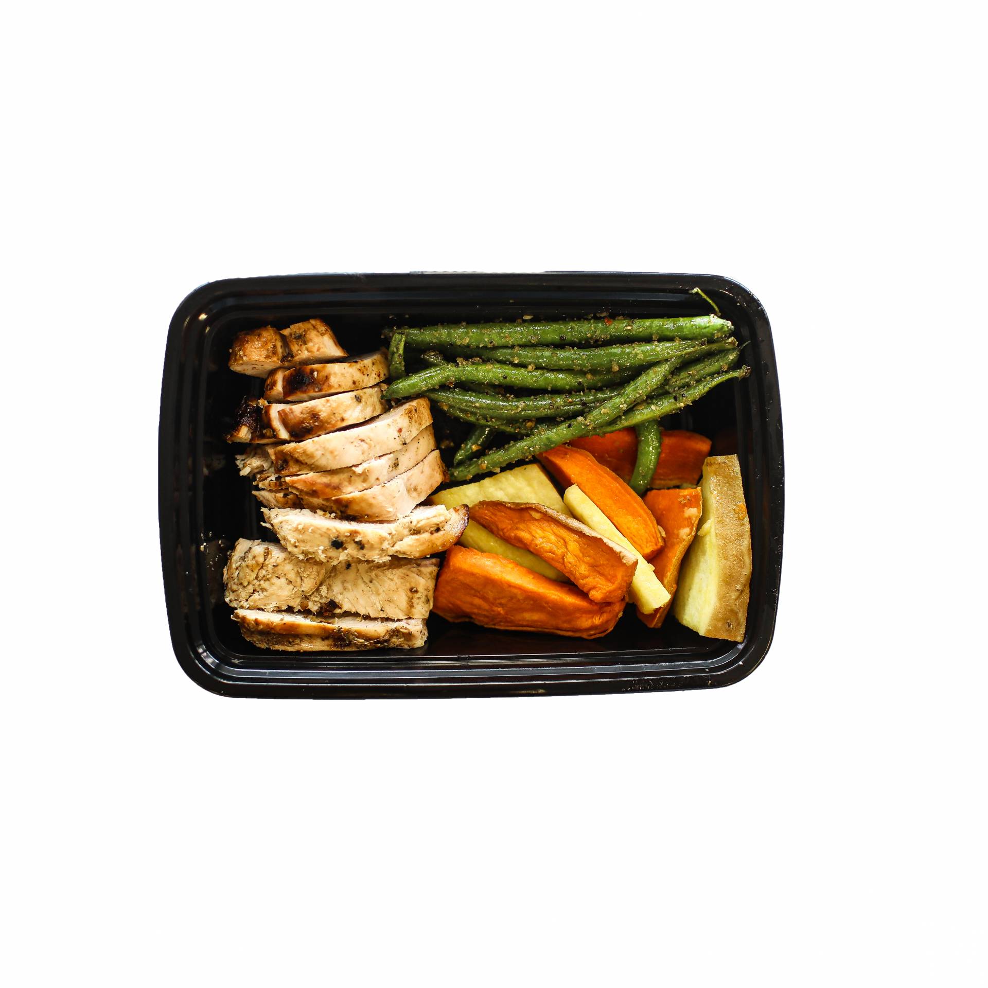 Grilled Chicken with Sweet Potatoes & Green Beans